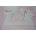 Stitchable Baby Sheets with Teddy Bear - Pink 90x120 cm Stitchable Baby Sheets with Teddy Bear - Pink 90x120 cm