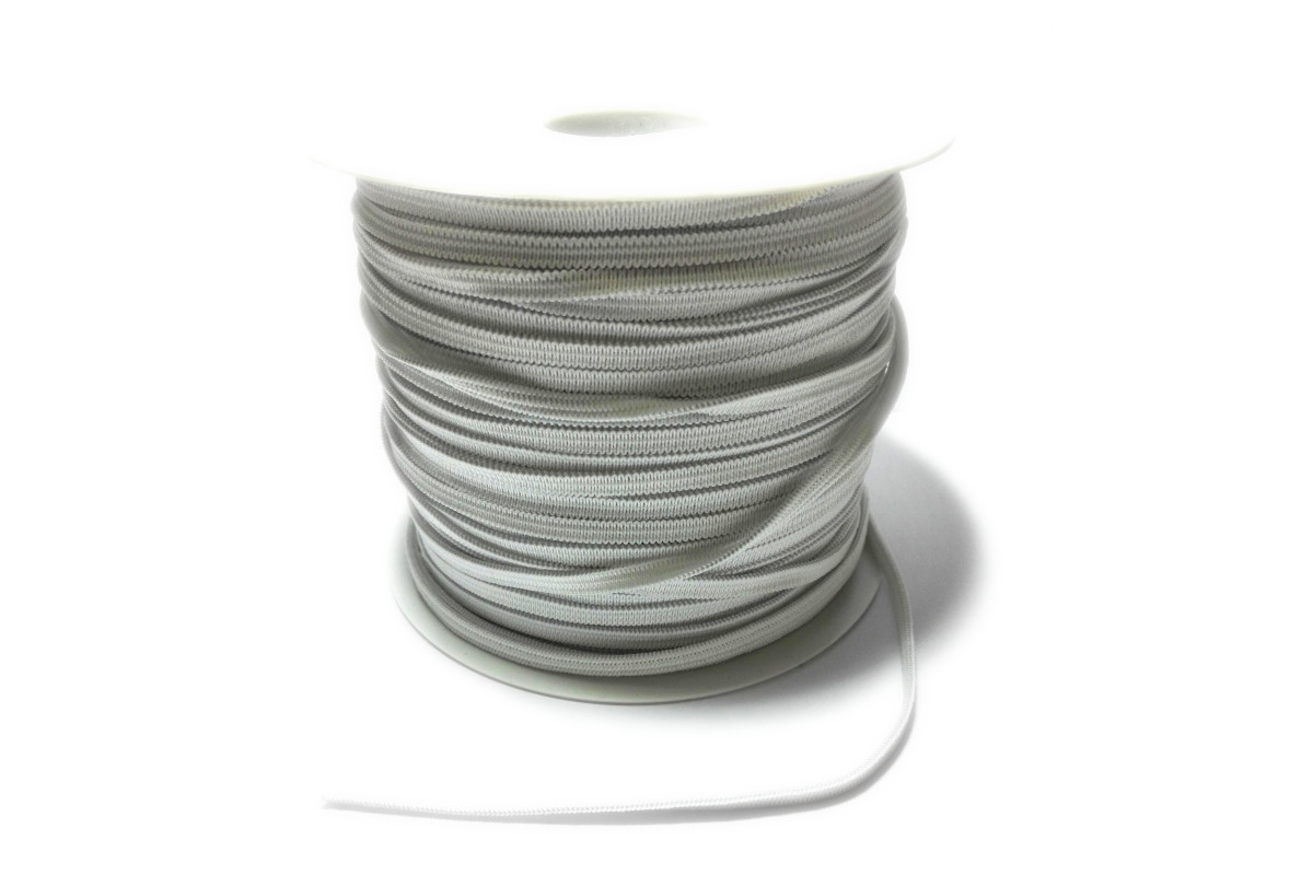Elastic Braid for Sewing - Size 4 mm - White Color Elastic Braid for Sewing - Size 4 mm - White Color