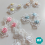 Satin Roses Application with Lace Tulle Satin Roses Application with Lace Tulle