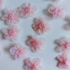 Fiore Organza con Perline - Rosa Fiore Organza con Perline - Rosa
