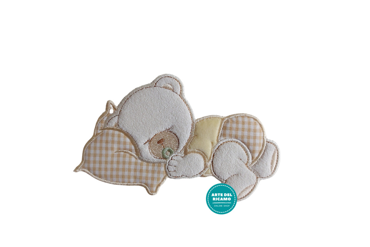 Pegatina Termoadhesiva - Osito que Duerme - Crema Pegatina Termoadhesiva - Osito que Duerme - Crema
