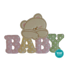 Pegatina Termo - Adhesiva - Oso Baby - Rosa