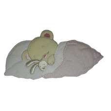 Iron-on Patch - Dreaming Teddy Bear with Rabbit - Pink Iron-on Patch - Dreaming Teddy Bear with Rabbit - Pink