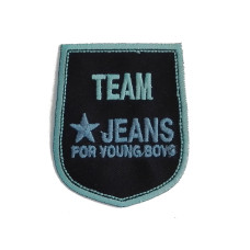 Aplicaciones Termoadhesivas - Escudo Team Jeans - Color Azul y Azul Claro Aplicaciones Termoadhesivas - Escudo Team Jeans - Color Azul y Azul Claro