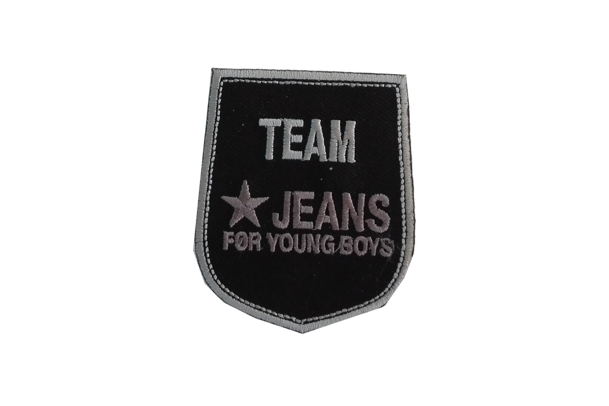 Aplicaciones Termoadhesivas - Escudo Team Jeans - Color Negro y Gris Aplicaciones Termoadhesivas - Escudo Team Jeans - Color Negro y Gris