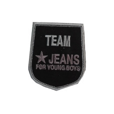 Aplicaciones Termoadhesivas - Escudo Team Jeans - Color Negro y Gris Aplicaciones Termoadhesivas - Escudo Team Jeans - Color Negro y Gris