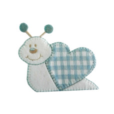 Iron-on Embroidery Sticker - Light Blue Snail Iron-on Embroidery Sticker - Light Blue Snail