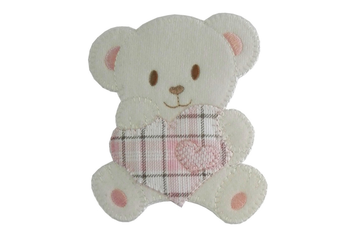 Pegatina Termo-adhesiva - Osito con Corazon - Rosa Pegatina Termo-adhesiva - Osito con Corazon - Rosa
