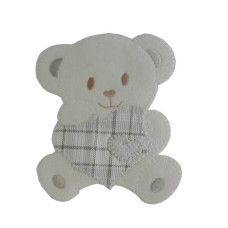 Iron-on Patch - Teddy Bear with Heart - Grey Iron-on Patch - Teddy Bear with Heart - Grey
