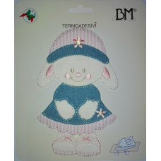 Disegni Termoadesivi - Coniglietto con Cappellino Jeans e Rosa Disegni Termoadesivi - Coniglietto con Cappellino Jeans e Rosa