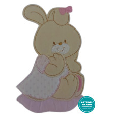 Iron-on Patch - Pink Baby Rabbit with Little Stars Iron-on Patch - Pink Baby Rabbit with Little Stars