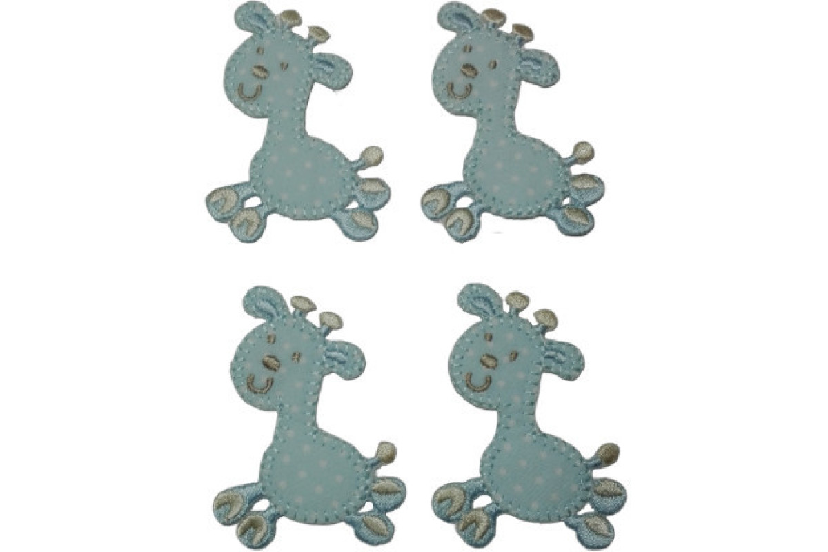 Iron-on Patch - Light Blue Giraffe