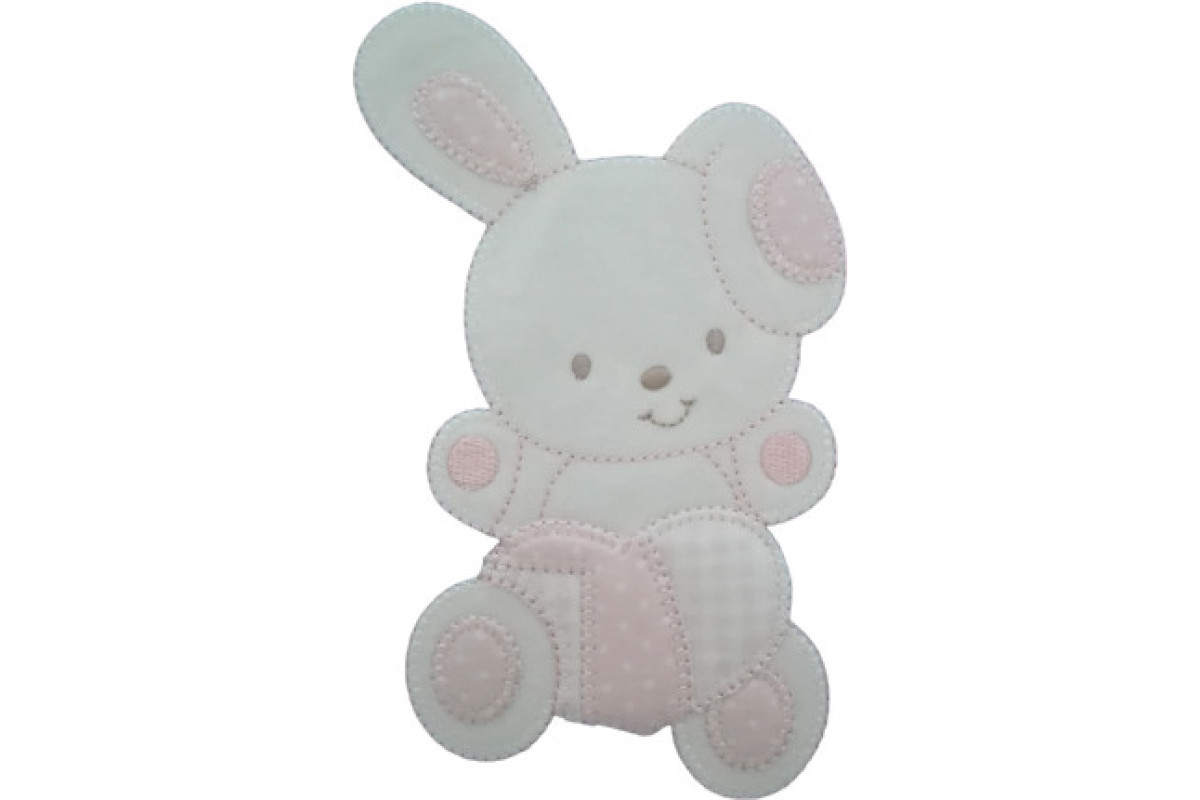 Iron-on Patch - Pink Rabbit woth Heart Iron-on Patch - Pink Rabbit woth Heart