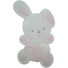 Iron-on Patch - Pink Rabbit woth Heart Iron-on Patch - Pink Rabbit woth Heart