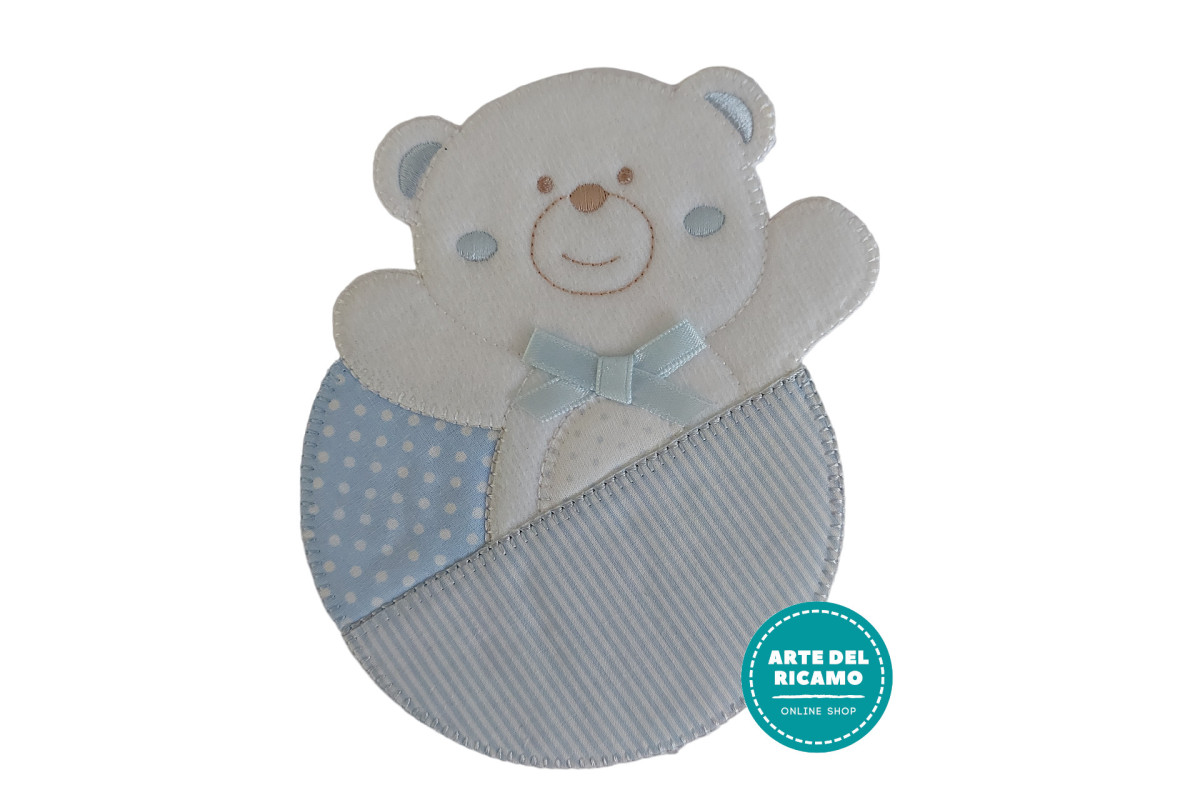 Iron-on Patch - Light Blue Teddy Bear Happy Iron-on Patch - Light Blue Teddy Bear Happy