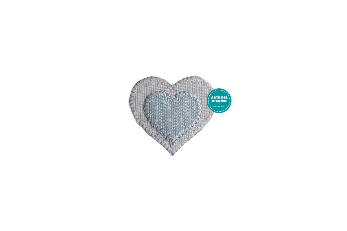 Iron-On Patch - Light Blue Hearts Iron-On Patch - Light Blue Hearts