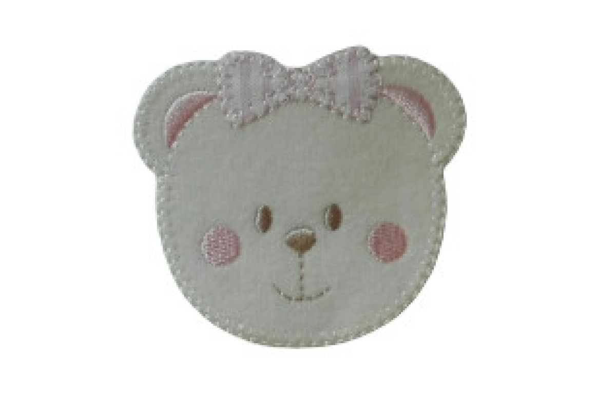 Pegatina Termo - Adhesiva - Cara de Oso - Rosa Pegatina Termo - Adhesiva - Cara de Oso - Rosa