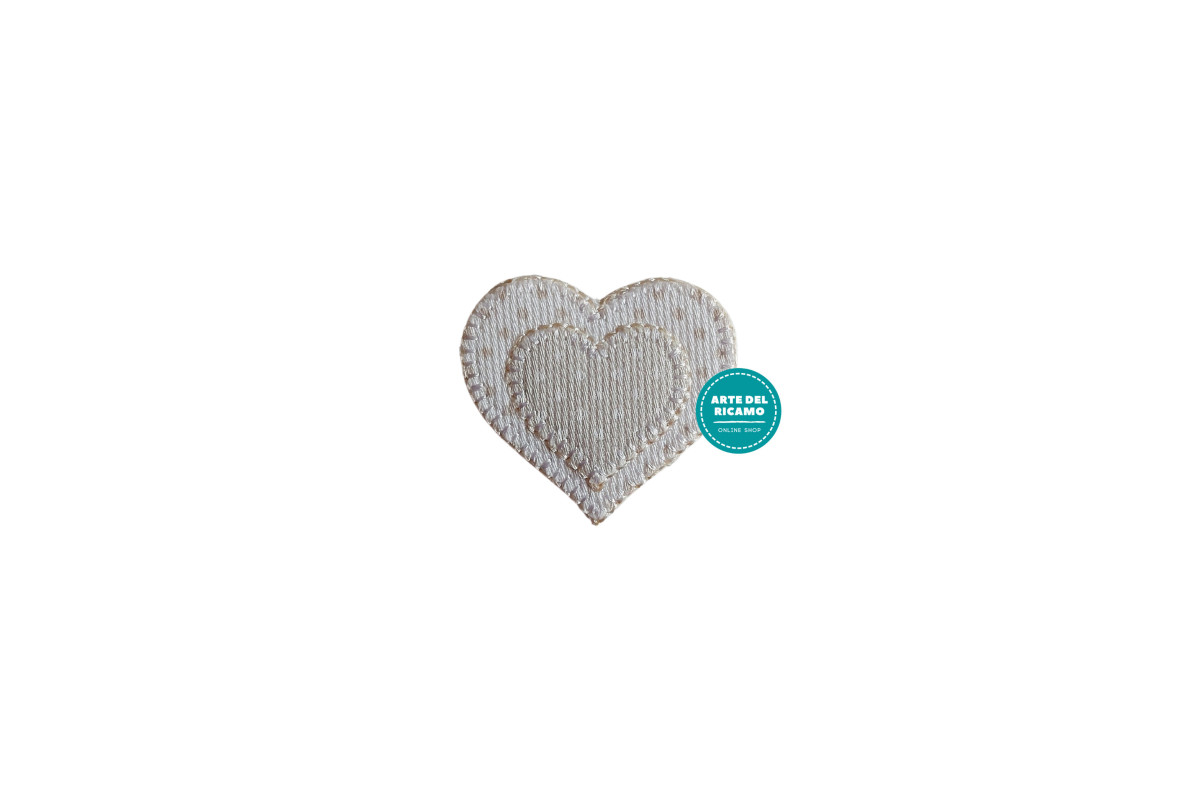 Iron-On Patch - Turtledove Hearts Iron-On Patch - Turtledove Hearts