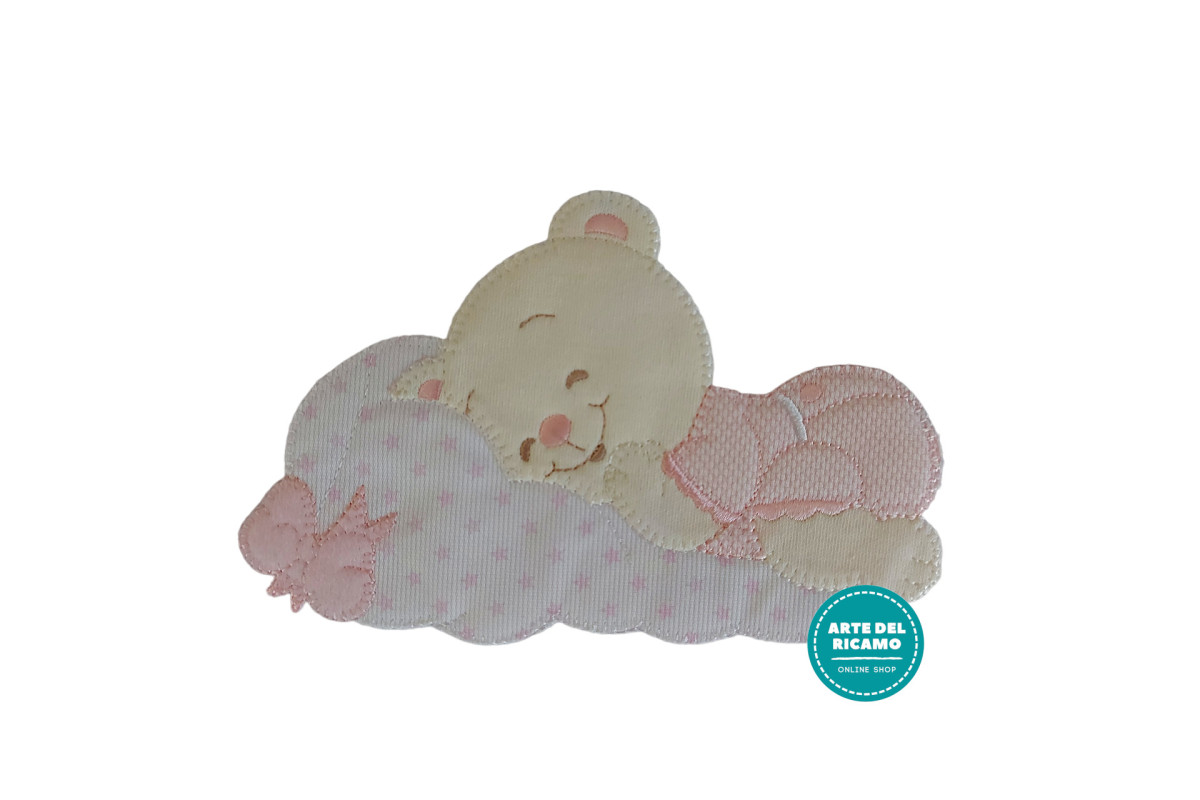 Disegni Termoadesivi - Orsetto che Dorme Stelline - Rosa Disegni Termoadesivi - Orsetto che Dorme Stelline - Rosa