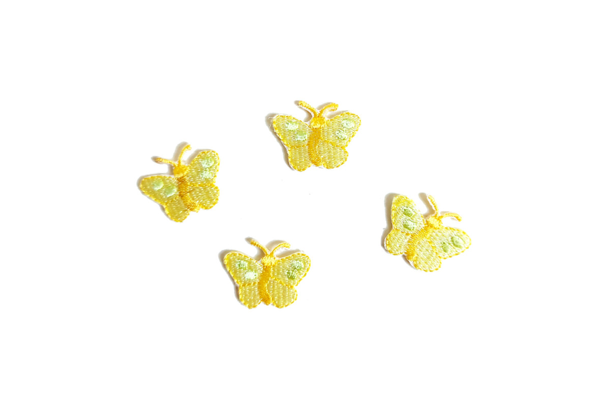 Iron-On Embroidery Sticker - Yellow Butterflies