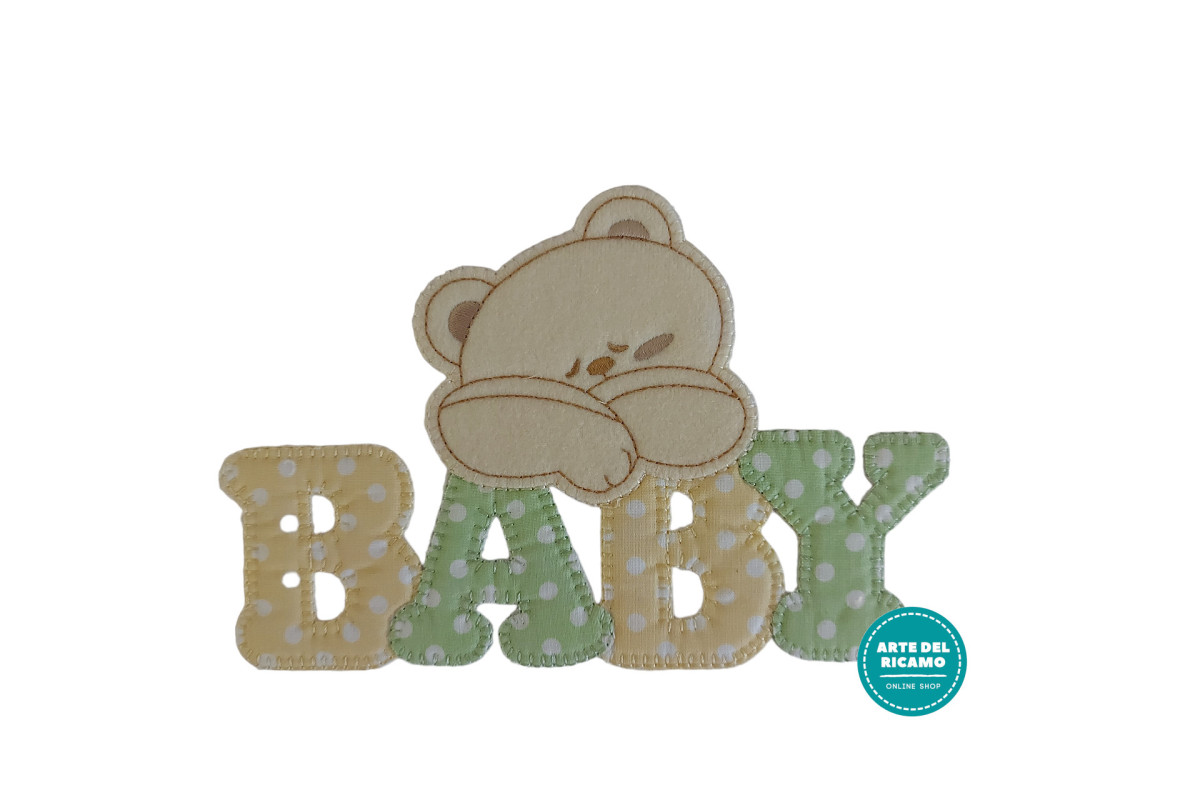 Iron-on Patch - Baby Teddy Bear - Green