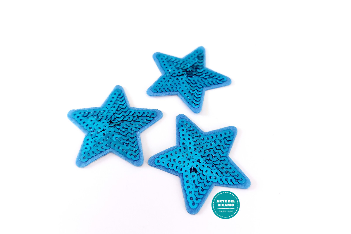 Pegatina Termo-adhesiva con Paillettes - Estrella Turquesa Pegatina Termo-adhesiva con Paillettes - Estrella Turquesa