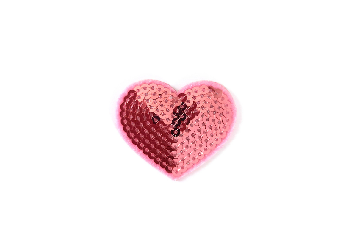 Paillettes Pink Heart Patch Paillettes Pink Heart Patch