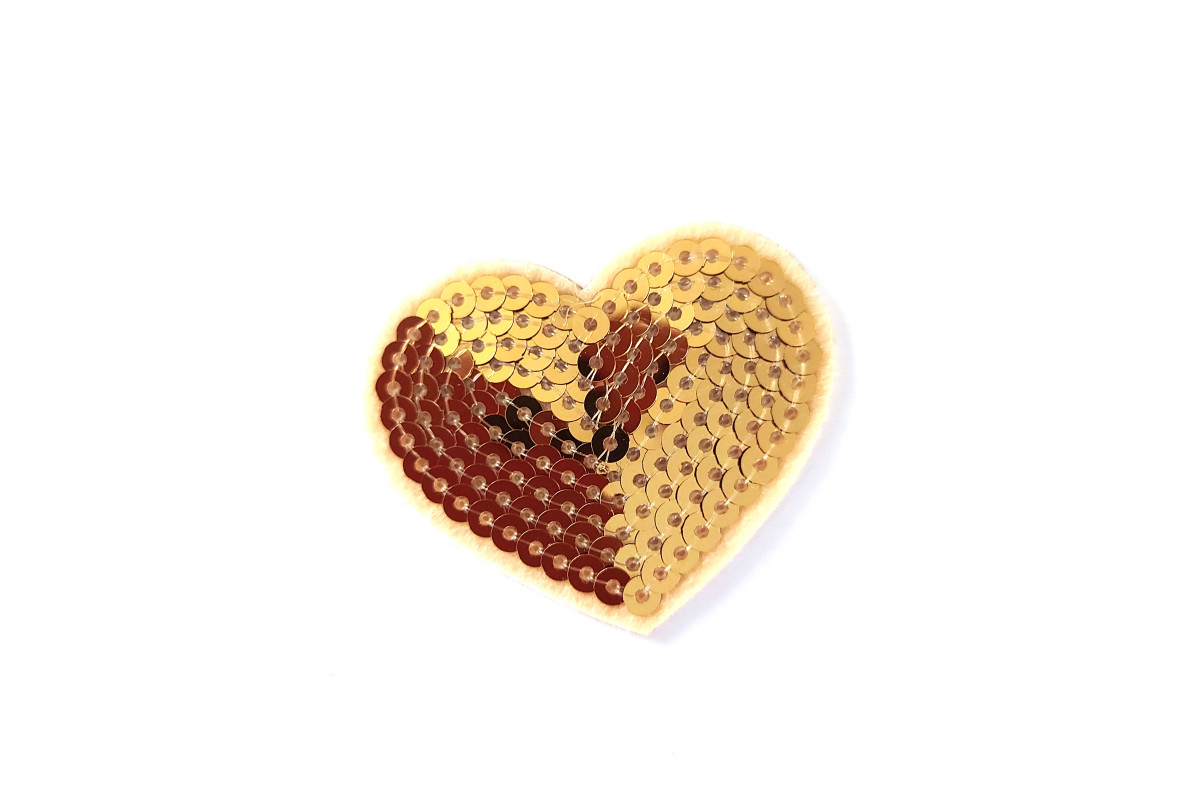 Paillettes Gold Heart Patch Paillettes Gold Heart Patch