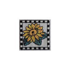 Iron-on Patch - Sunflower with Border Iron-on Patch - Sunflower with Border