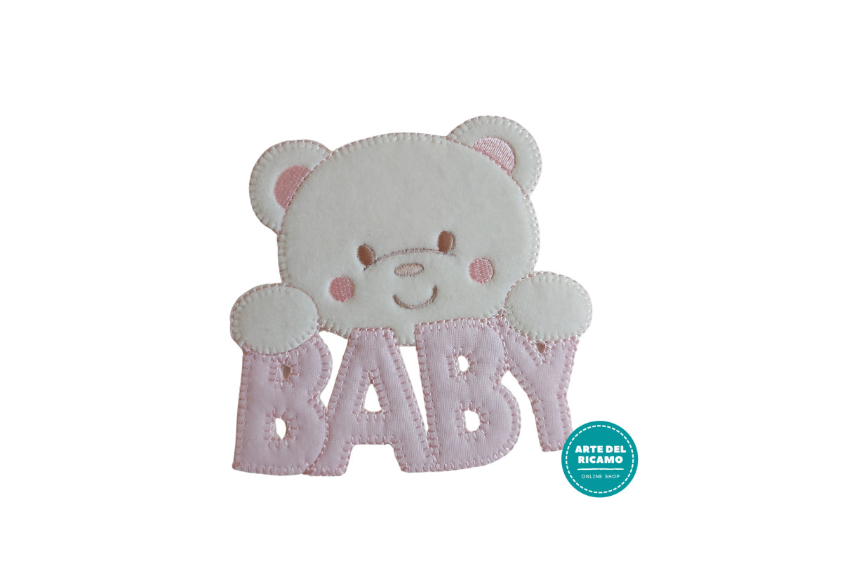 Pegatina Termo Adhesiva - Cara de Oso Baby Rosa Pegatina Termo Adhesiva - Cara de Oso Baby Rosa