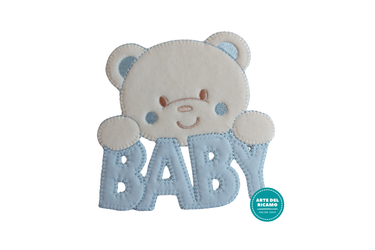 Iron-on Patch - Light Blue Baby Teddy Bear Face Iron-on Patch - Light Blue Baby Teddy Bear Face