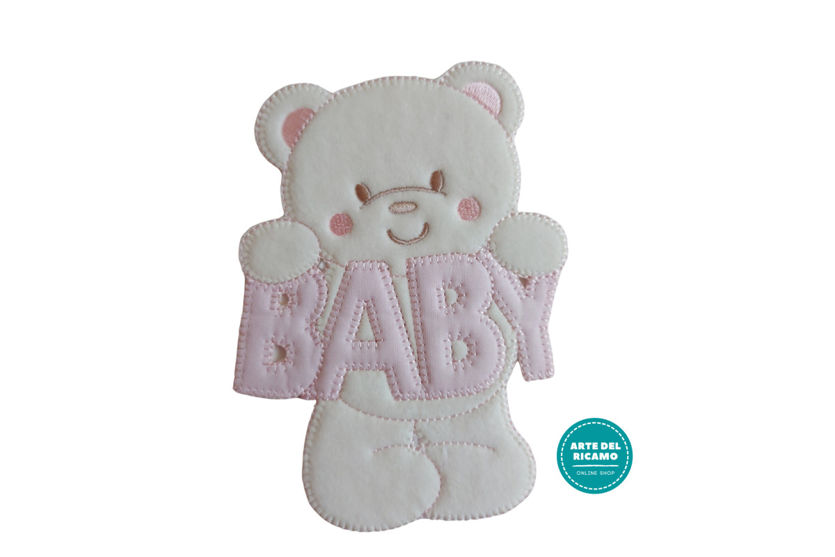 Iron-on Patch - Baby Teddy Bear - Color Pink Iron-on Patch - Baby Teddy Bear - Color Pink