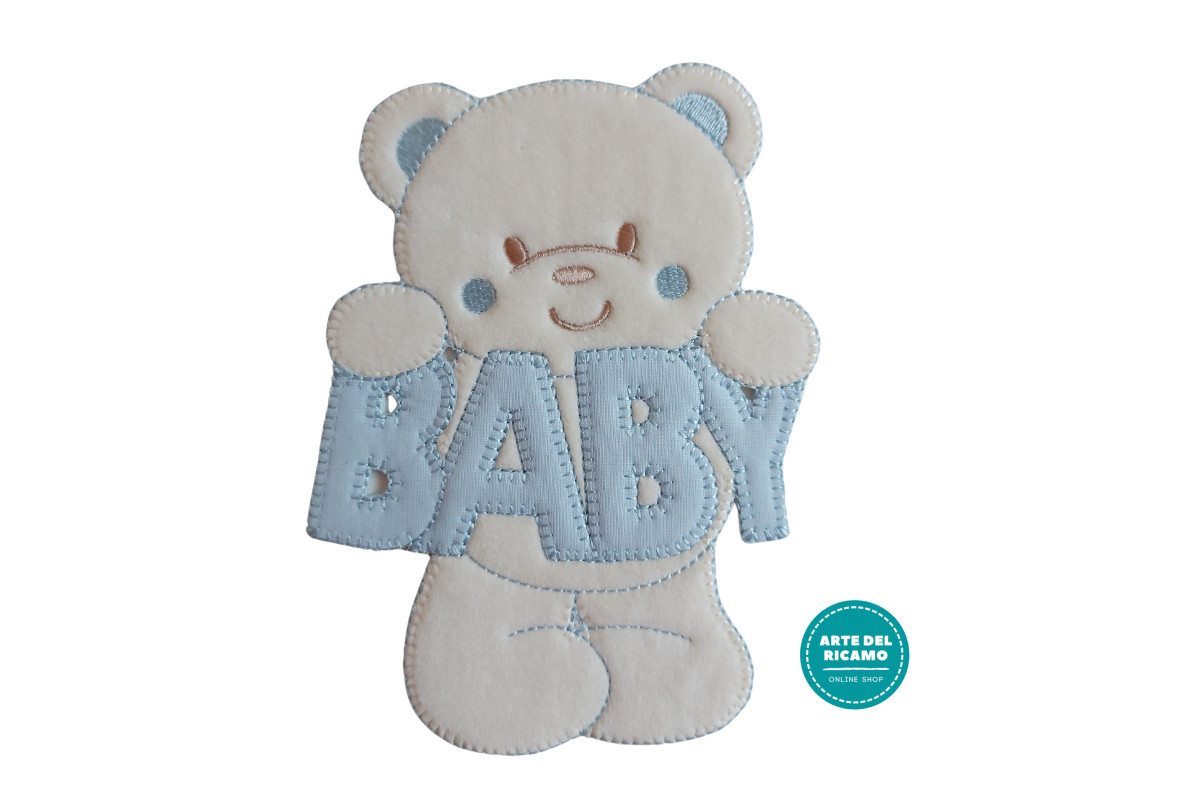 Pegatina Termo Adhesiva - Oso Baby - Color Azul Claro Pegatina Termo Adhesiva - Oso Baby - Color Azul Claro