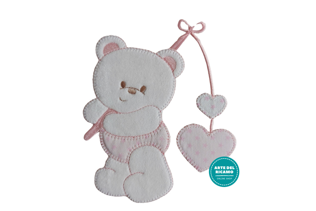 Pegatina Termo Adhesiva - Oso Dibuja Corazones Rosa Pegatina Termo Adhesiva - Oso Dibuja Corazones Rosa