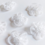 Fiore Organza con Perline - Bianco Fiore Organza con Perline - Bianco