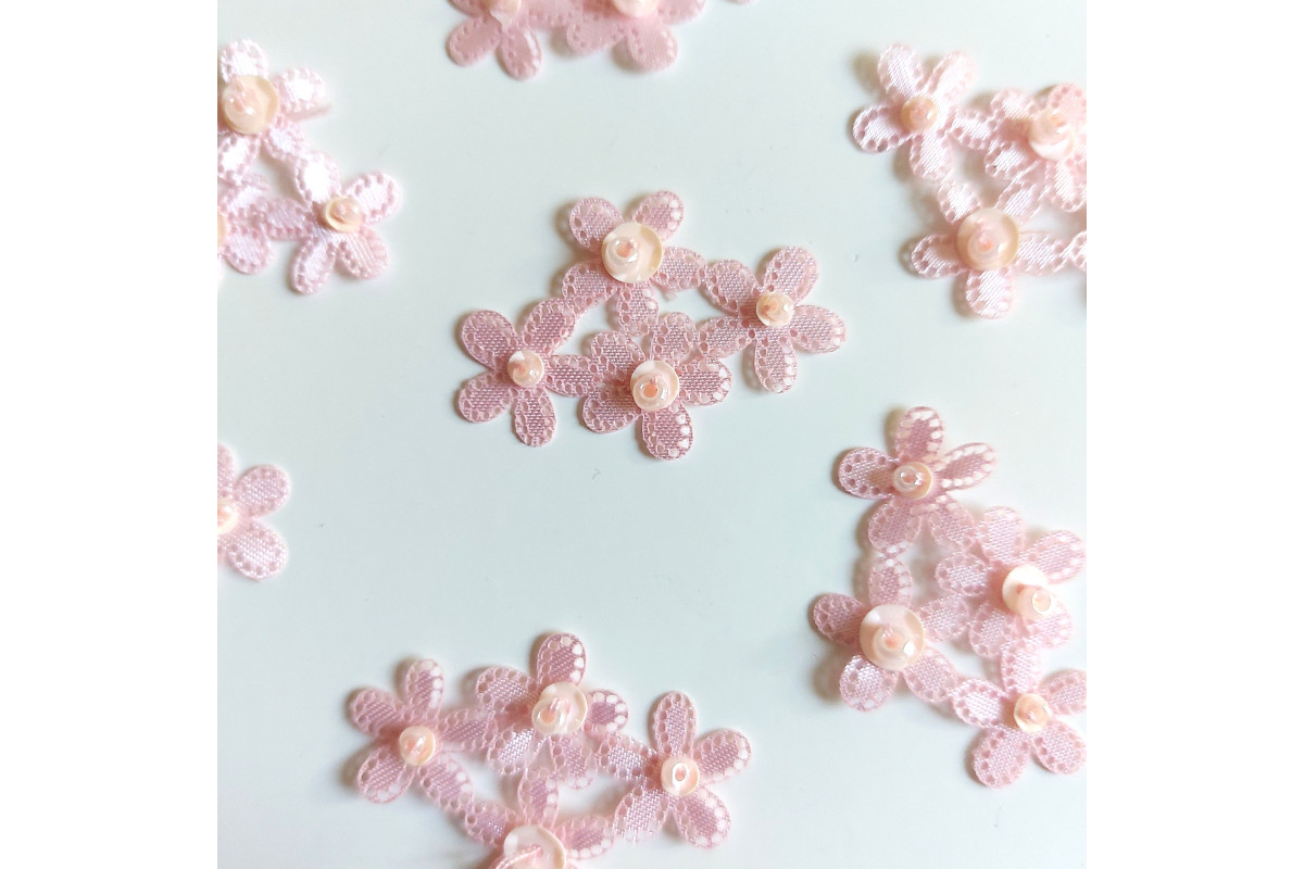 Disegni Termoadesivi - Fiori Rosa con Strass