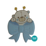Marbet Iron-on Patch - Light Blue Bowl with Teddy Bear Marbet Iron-on Patch - Light Blue Bowl with Teddy Bear