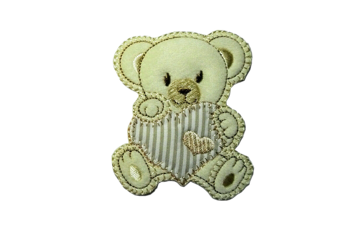 Marbet - Pegatina Termoadhesiva - Oso con Corazon Tórtola Marbet - Pegatina Termoadhesiva - Oso con Corazon Tórtola