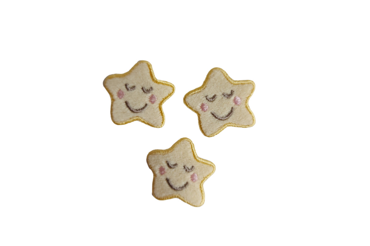Marbet Iron-on Patch - Little Star with Pink Cheeks Marbet Iron-on Patch - Little Star with Pink Cheeks