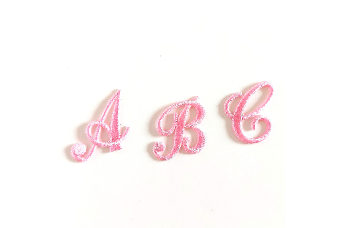 Lettere Termoadesive Corsivo Maiuscolo - Rosa Lettere Termoadesive Corsivo Maiuscolo - Rosa