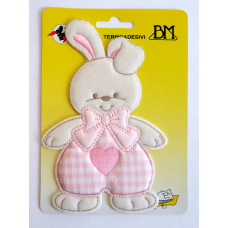 Disegni Termoadesivi - Coniglietto Rosa con Cuoricino