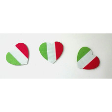 Applicazione Termoadesiva in Tessuto - Cuore Italiano Applicazione Termoadesiva in Tessuto - Cuore Italiano