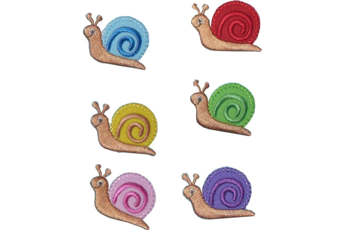 Iron-on Embroidery Sticker - Colored Snails
