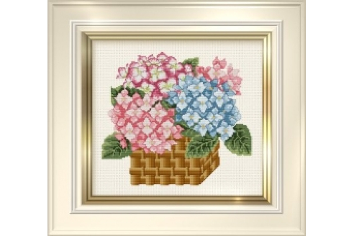 Counted Cross Stitch Charts - Hydrangea Basket Counted Cross Stitch Charts - Hydrangea Basket