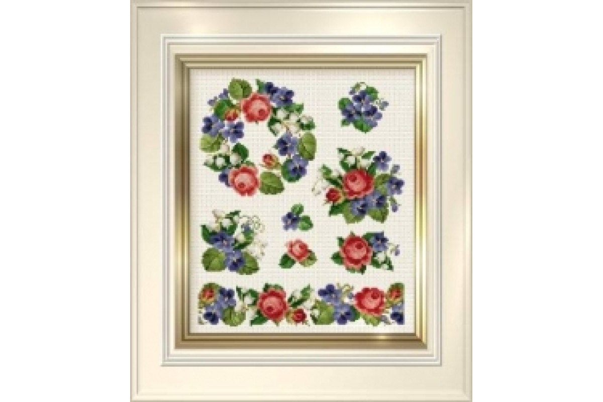 Schema Punto Croce - Roses and Violets Schema Punto Croce - Roses and Violets