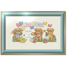 Schema Punto Croce - Beary Baby Announcement