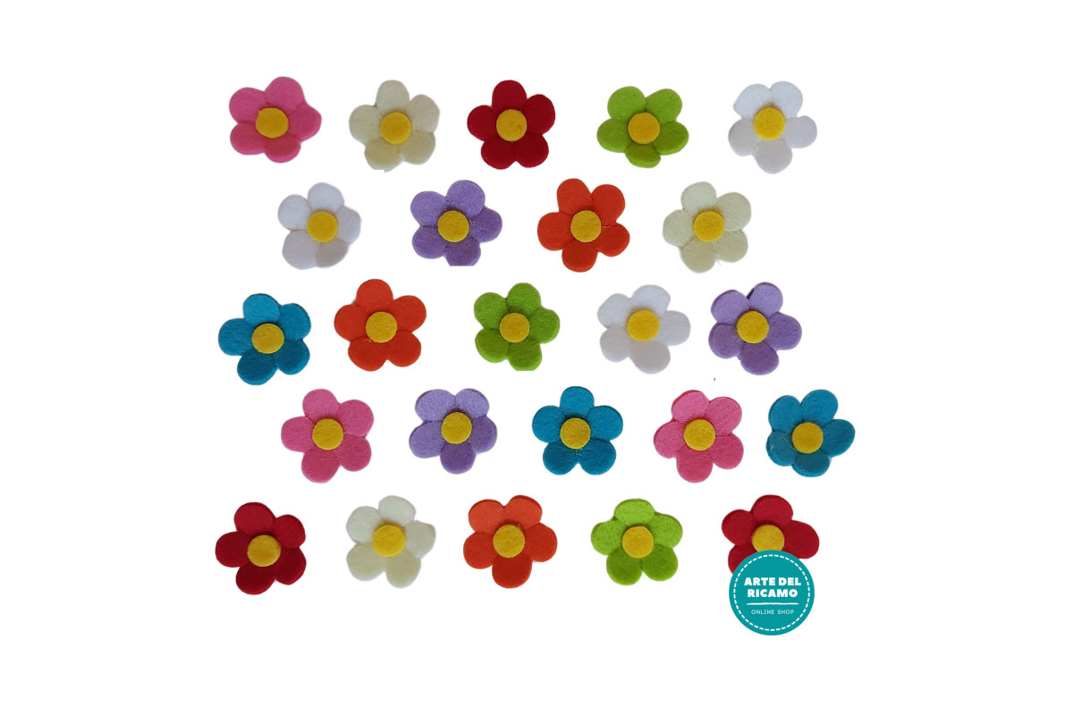 Decoraciones de Fieltro - Flores 3,5 cm Decoraciones de Fieltro - Flores 3,5 cm