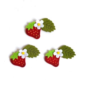 Felt Decorations - Strawberries with Leaf and Flower