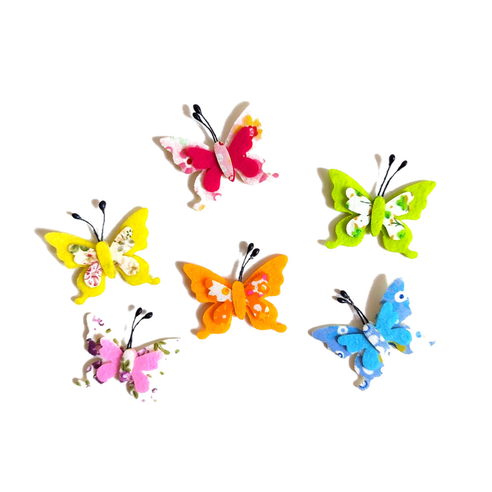 Decoraciones Feltro con Adhesivo - Mariposas
