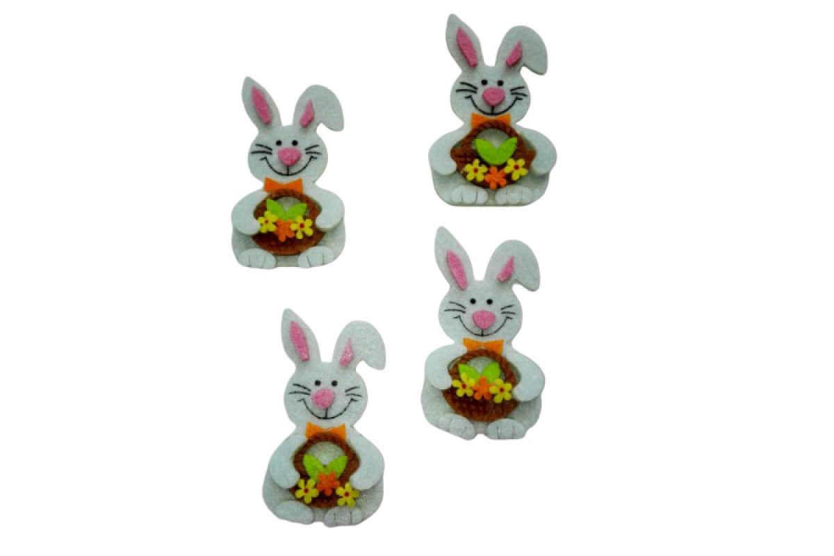 Felt Decorations - Rabbit with Flower Basket Felt Decorations - Rabbit with Flower Basket